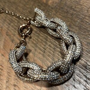 J.Crew chainlink bracelet with pavé crystals